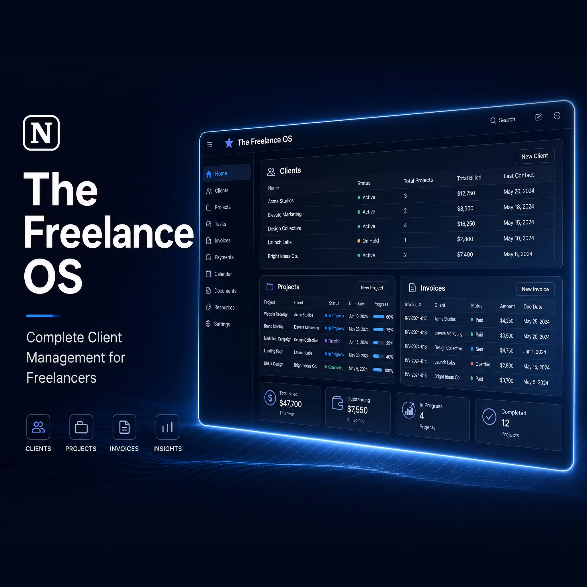 The Freelance OS — Complete Client Management System for Freelancers