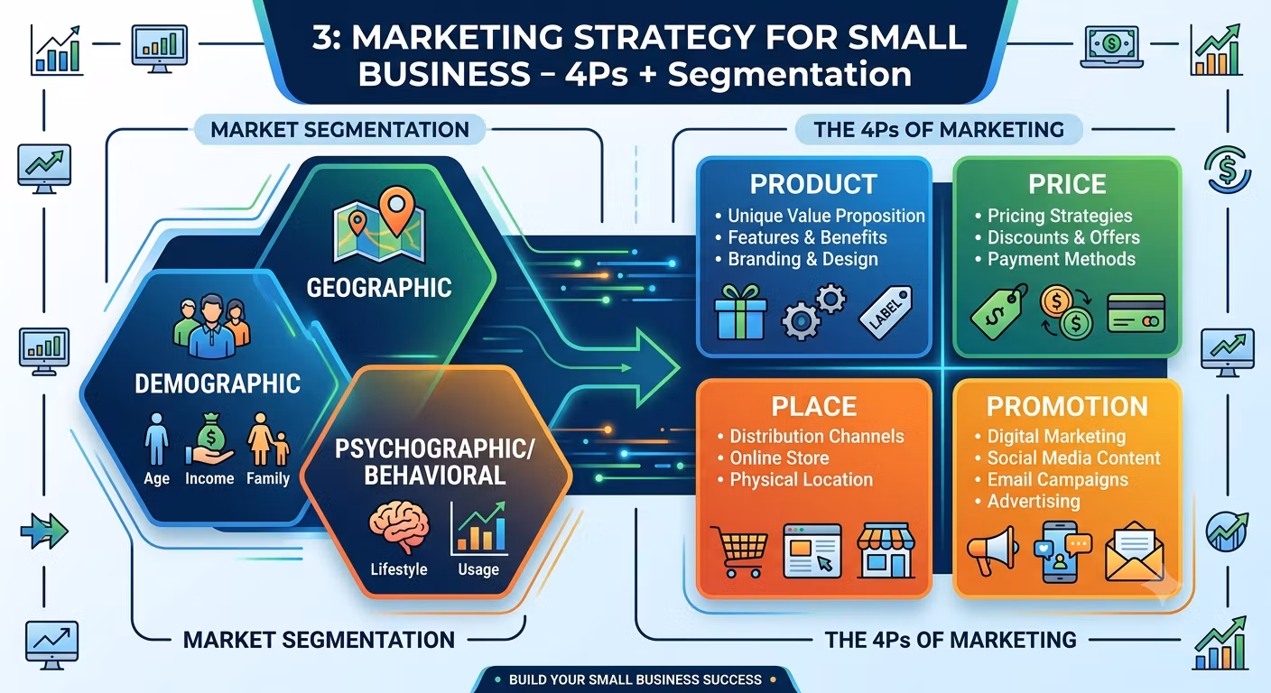  Marketing Strategy for Small Business – 4Ps + Segmentation