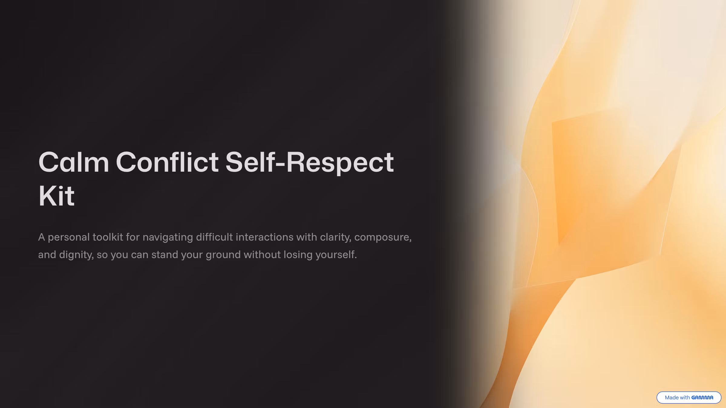 Calm Conflict Self-Respect Kit