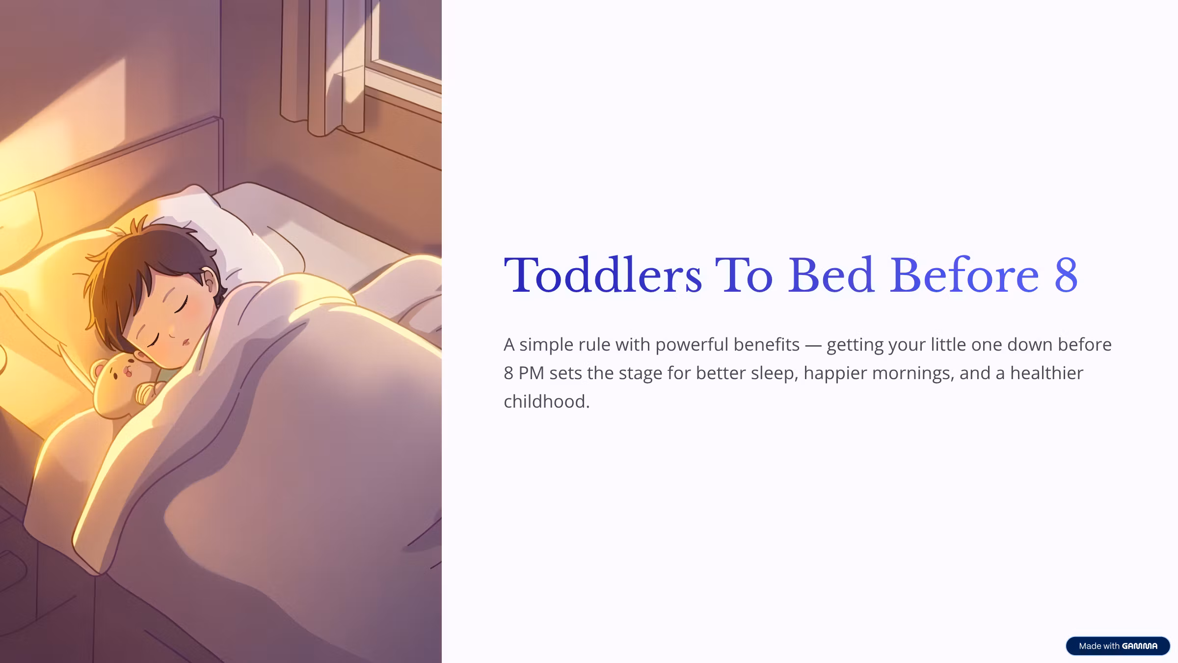Toddlers To Bed Before 8
