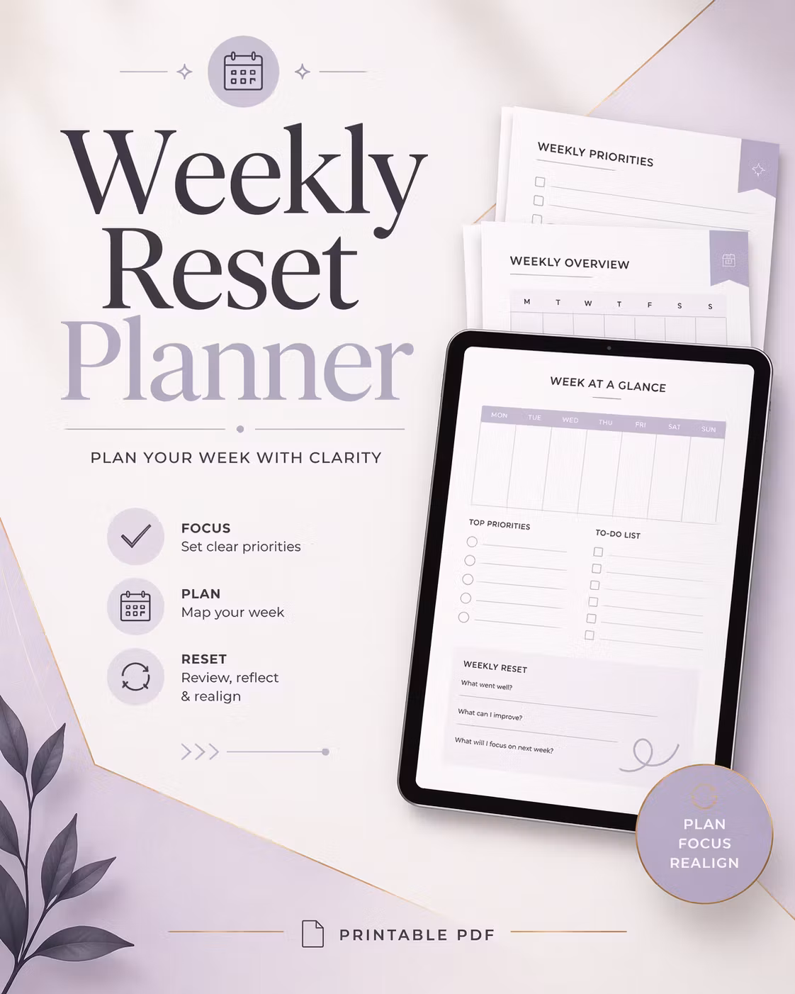 Weekly Reset Planner