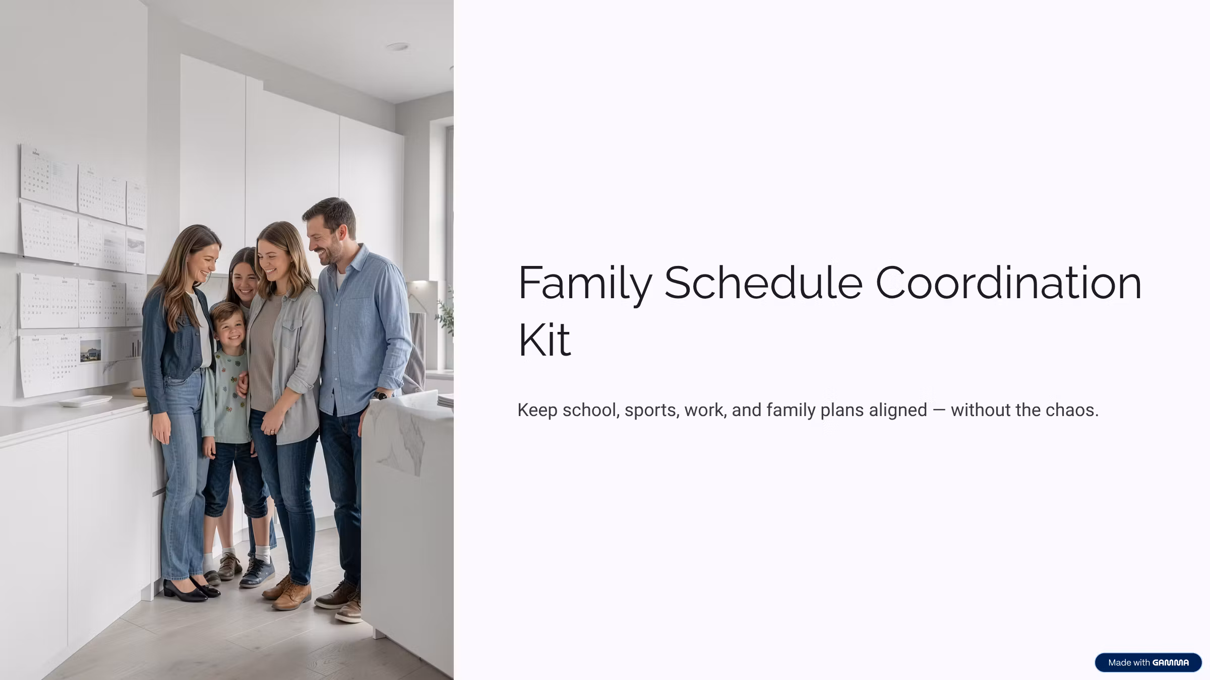 Family Schedule Coordination Kit