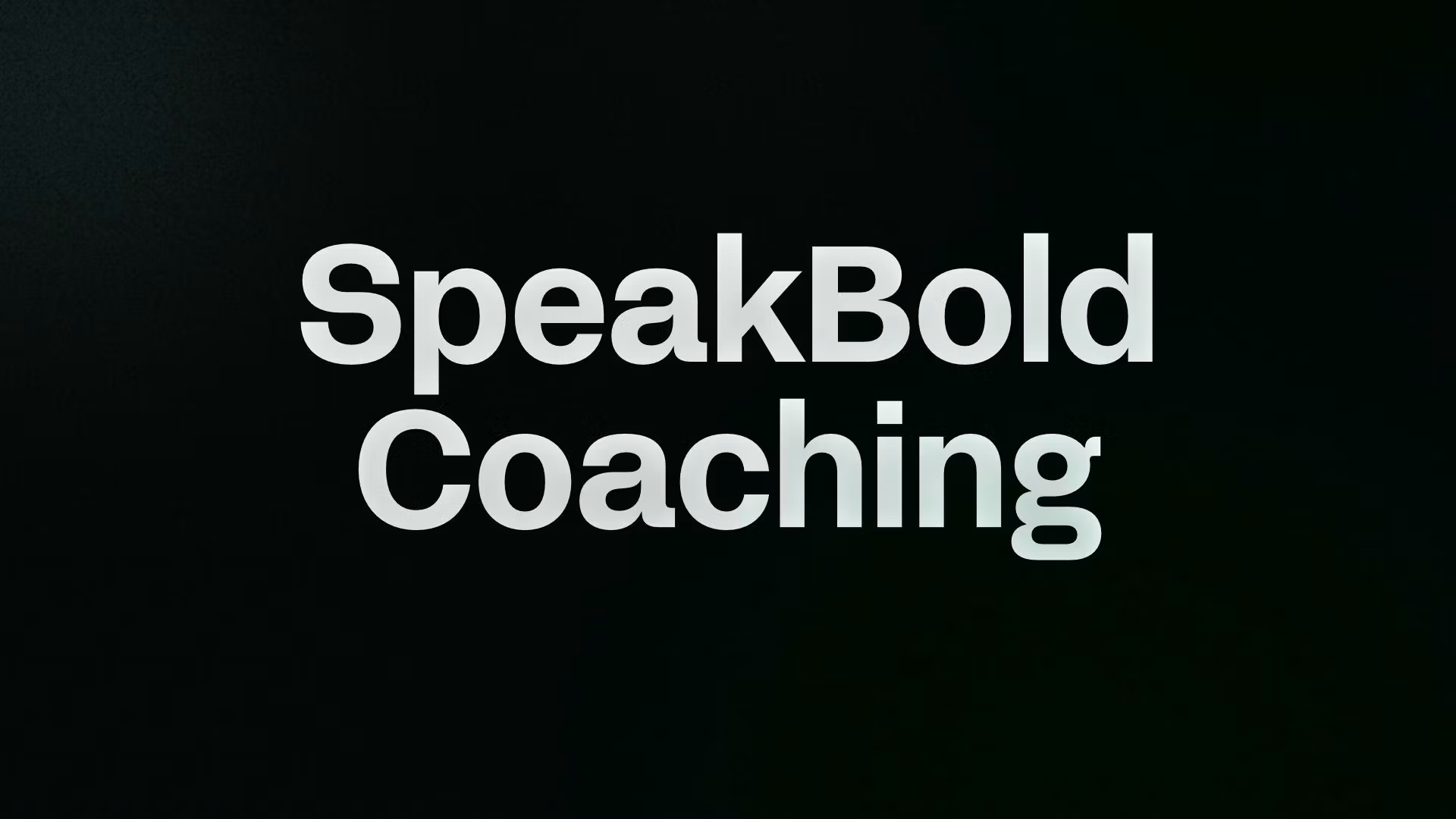 SpeakBold Coaching