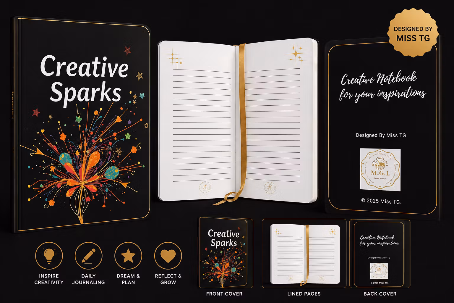 The Minimalist Creative Spark Notebook | 120+ Lined Pages for Digital & Print