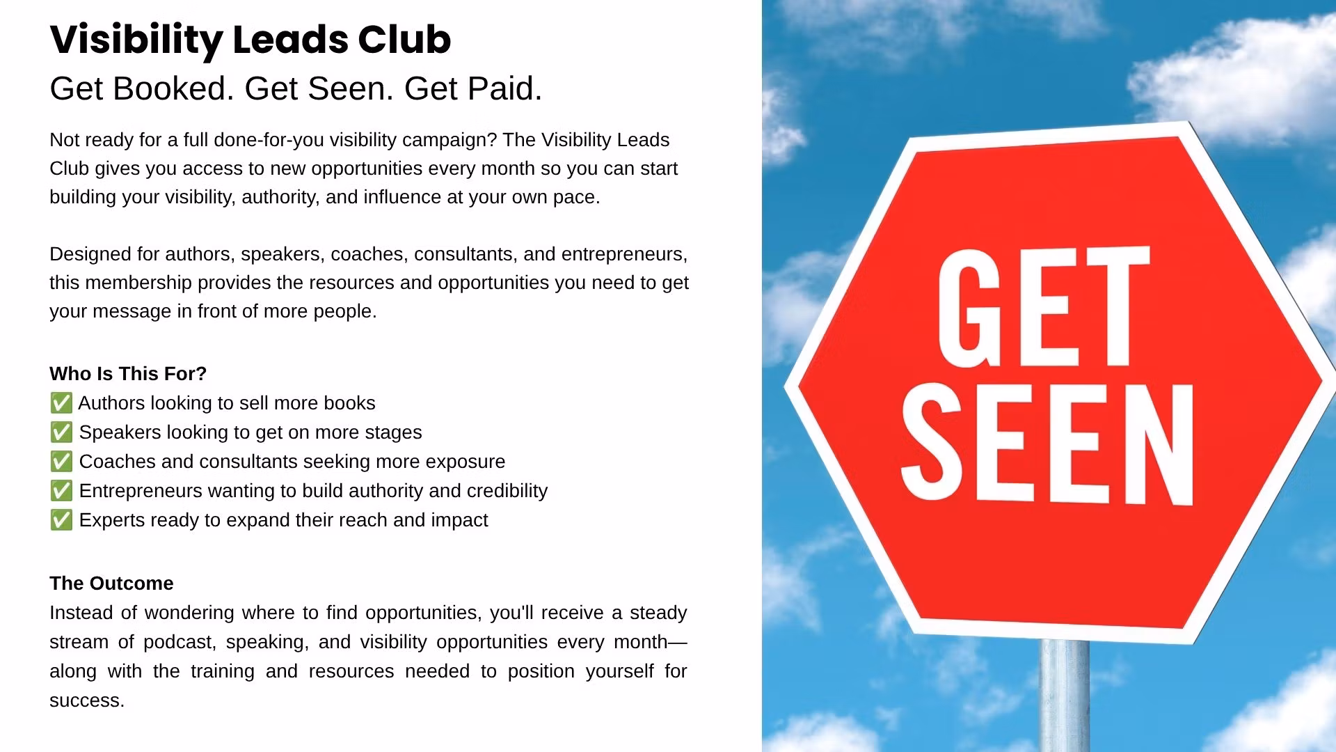Visibility Leads Club