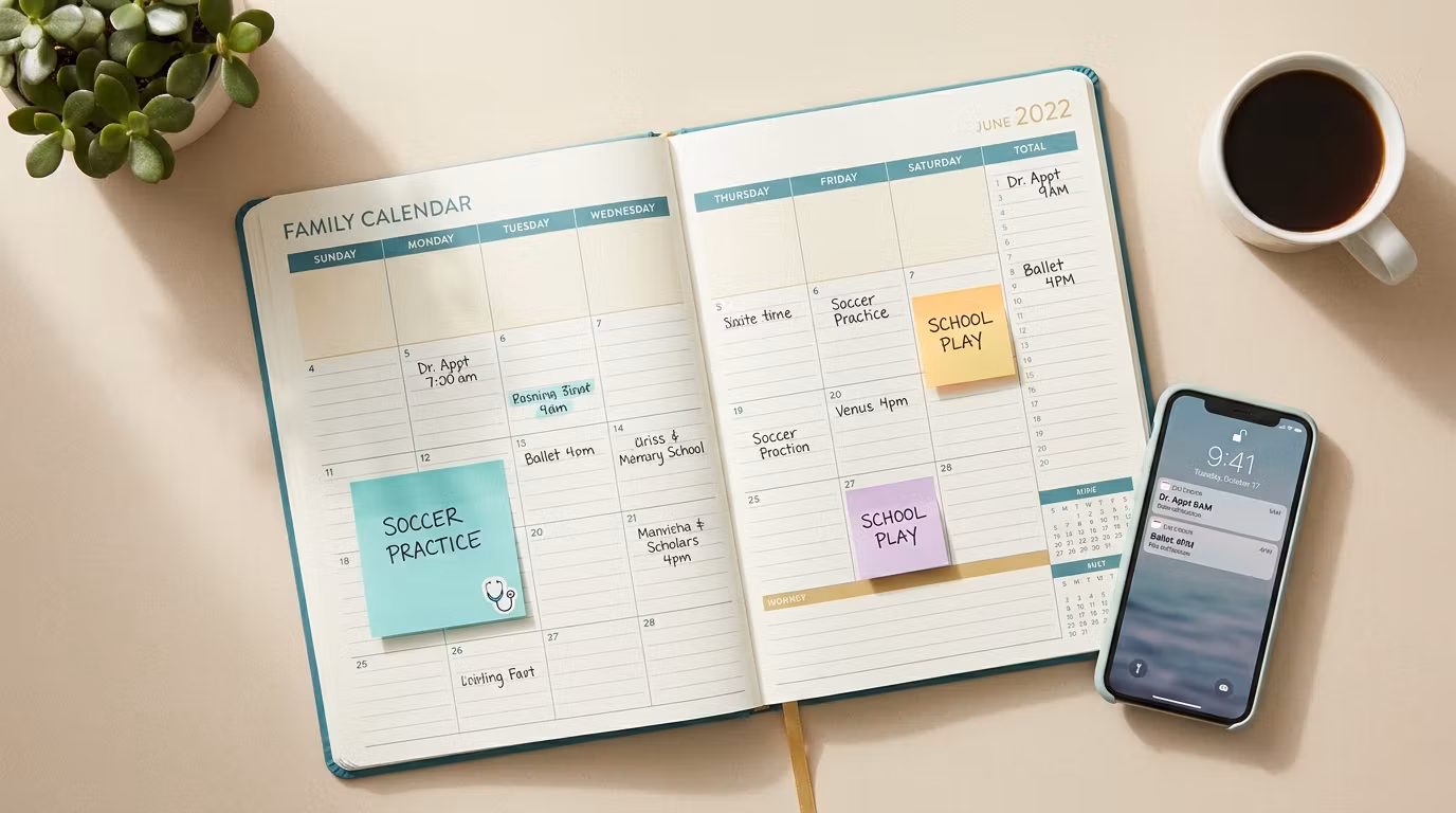 Family Calendar Tracker - One-View Schedule