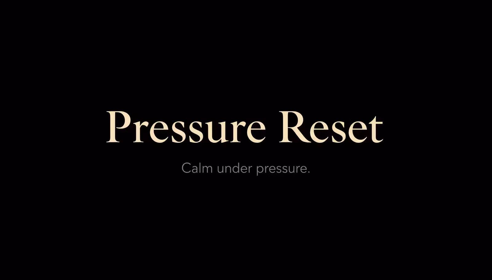 Pressure Reset