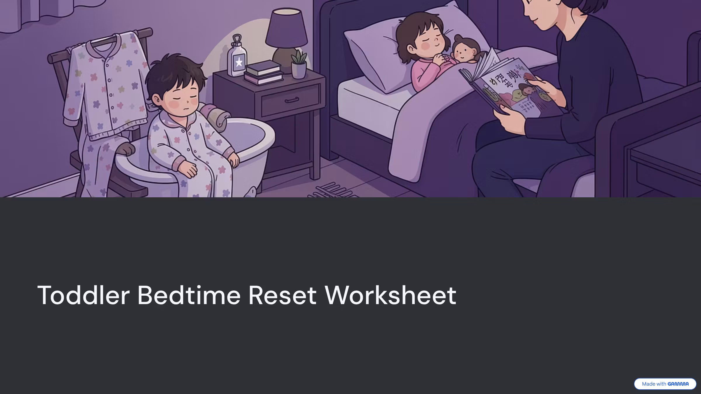 Toddler Bedtime Reset Worksheet
