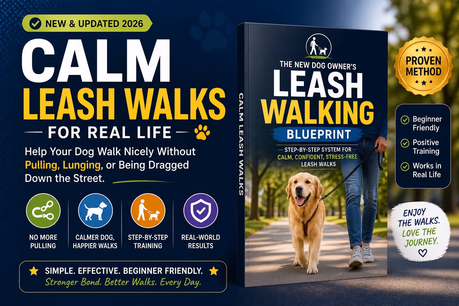 New Dog Owners get Calm Leash Walks without Pulling, Lunging, or Being Drag