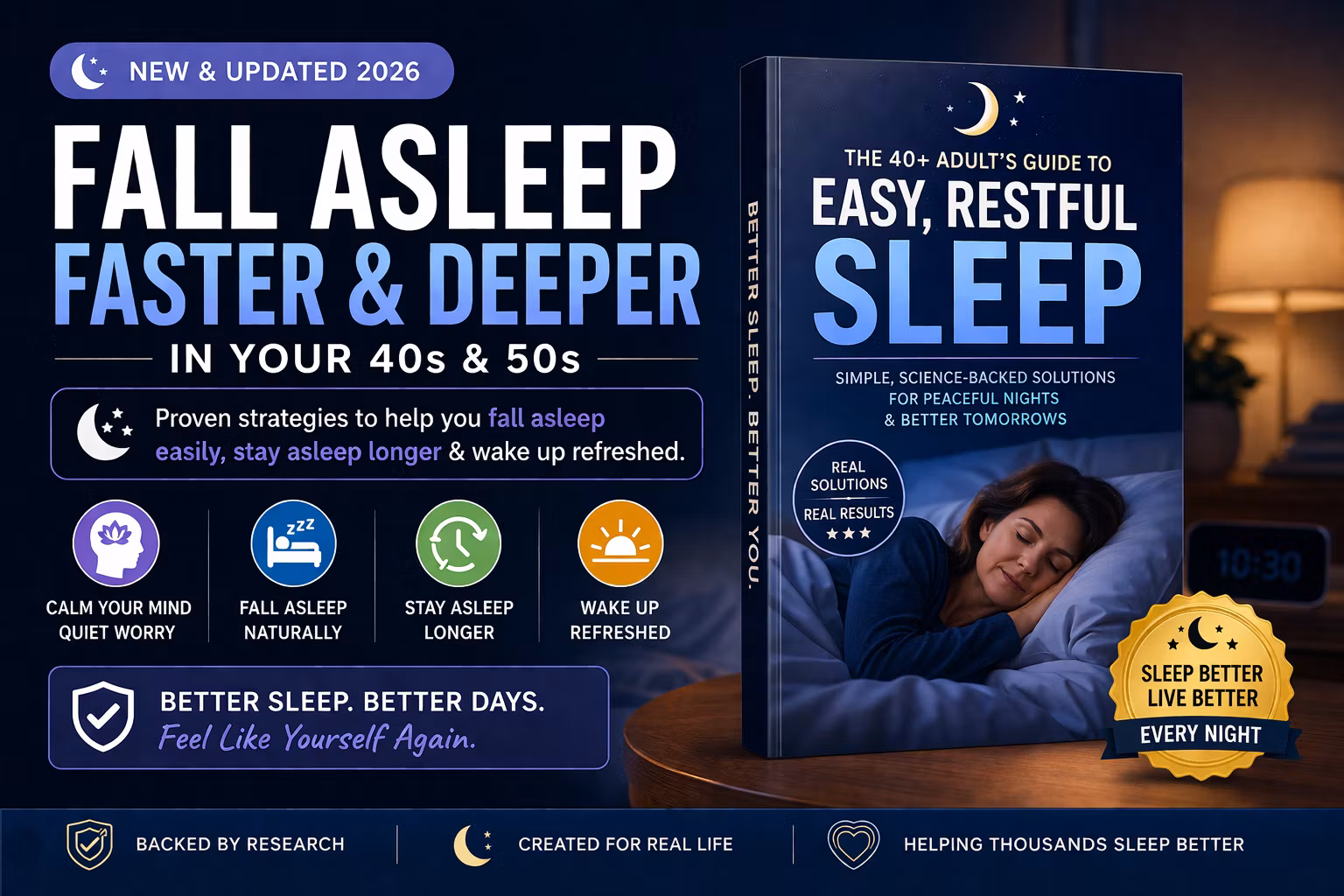 Fall Asleep Faster & Deeper in your 40s & 50s without Worrying