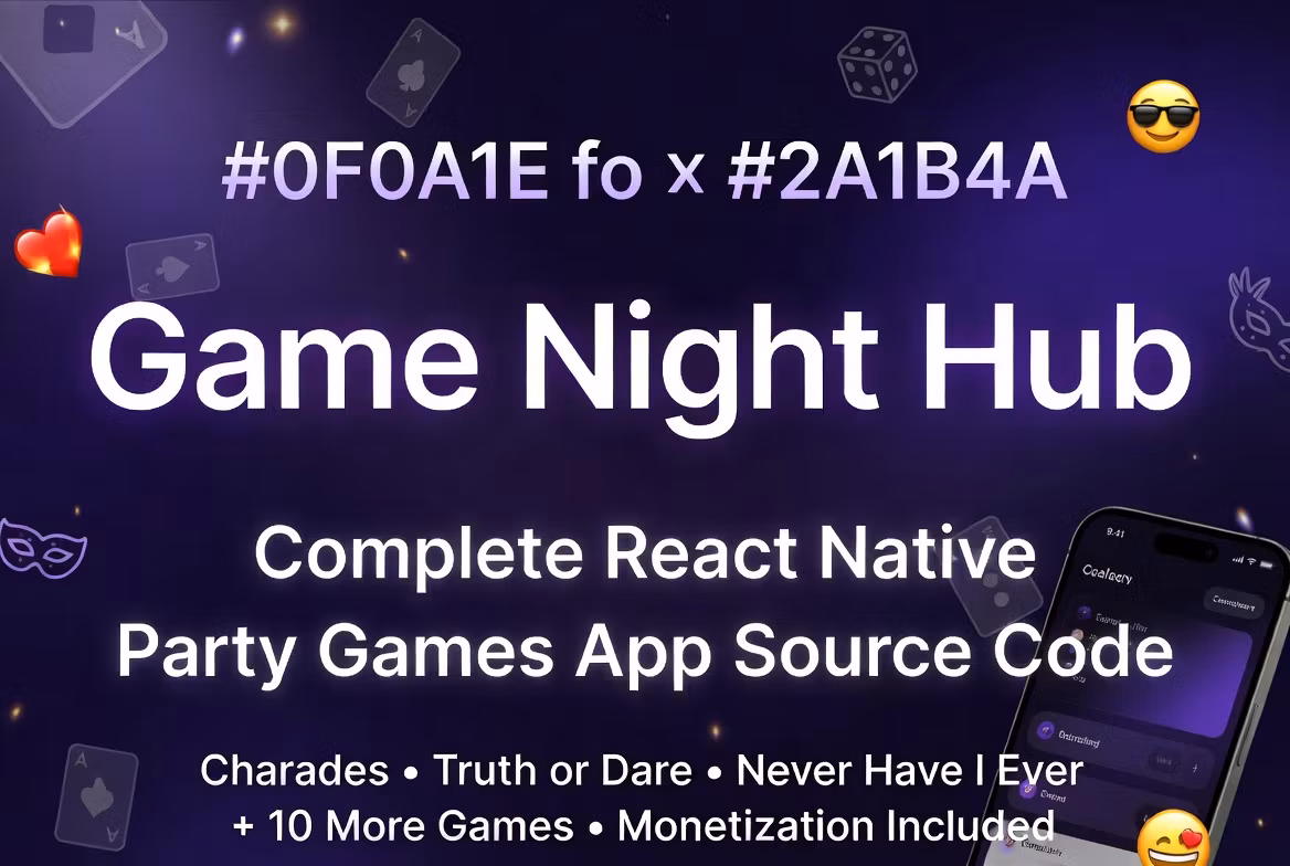 Game Night Hub — Complete React Native Party Games App Source Code (Expo)