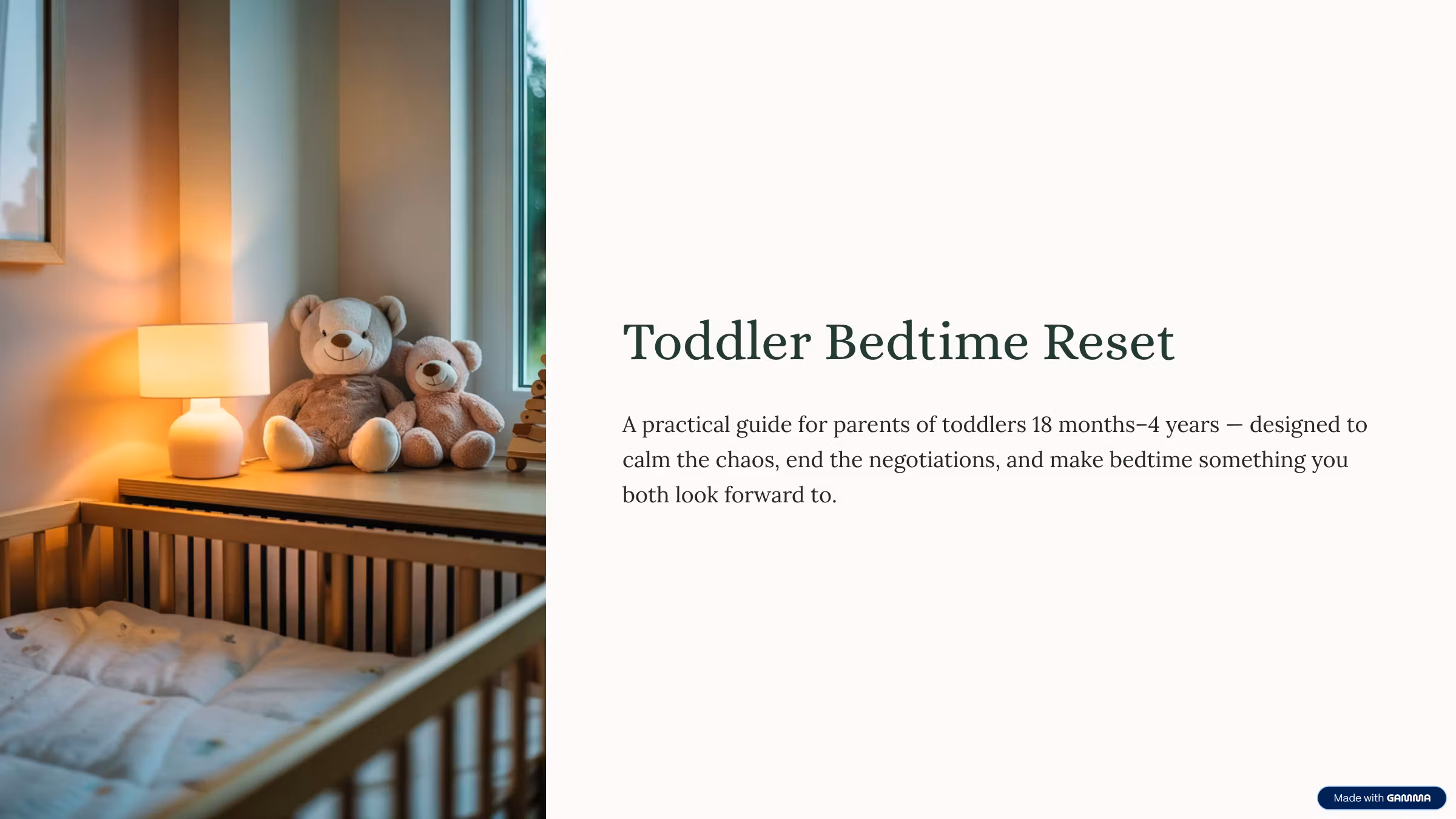 Toddler Bedtime Reset