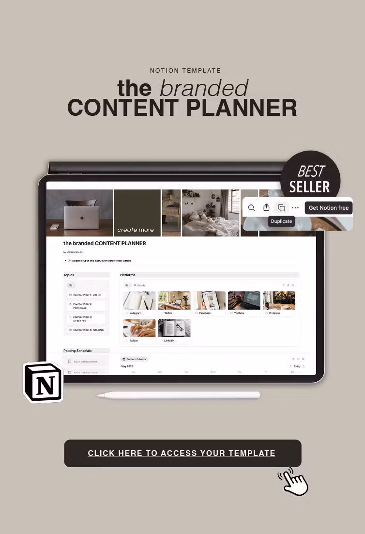 The branded CONTENT PLANNER