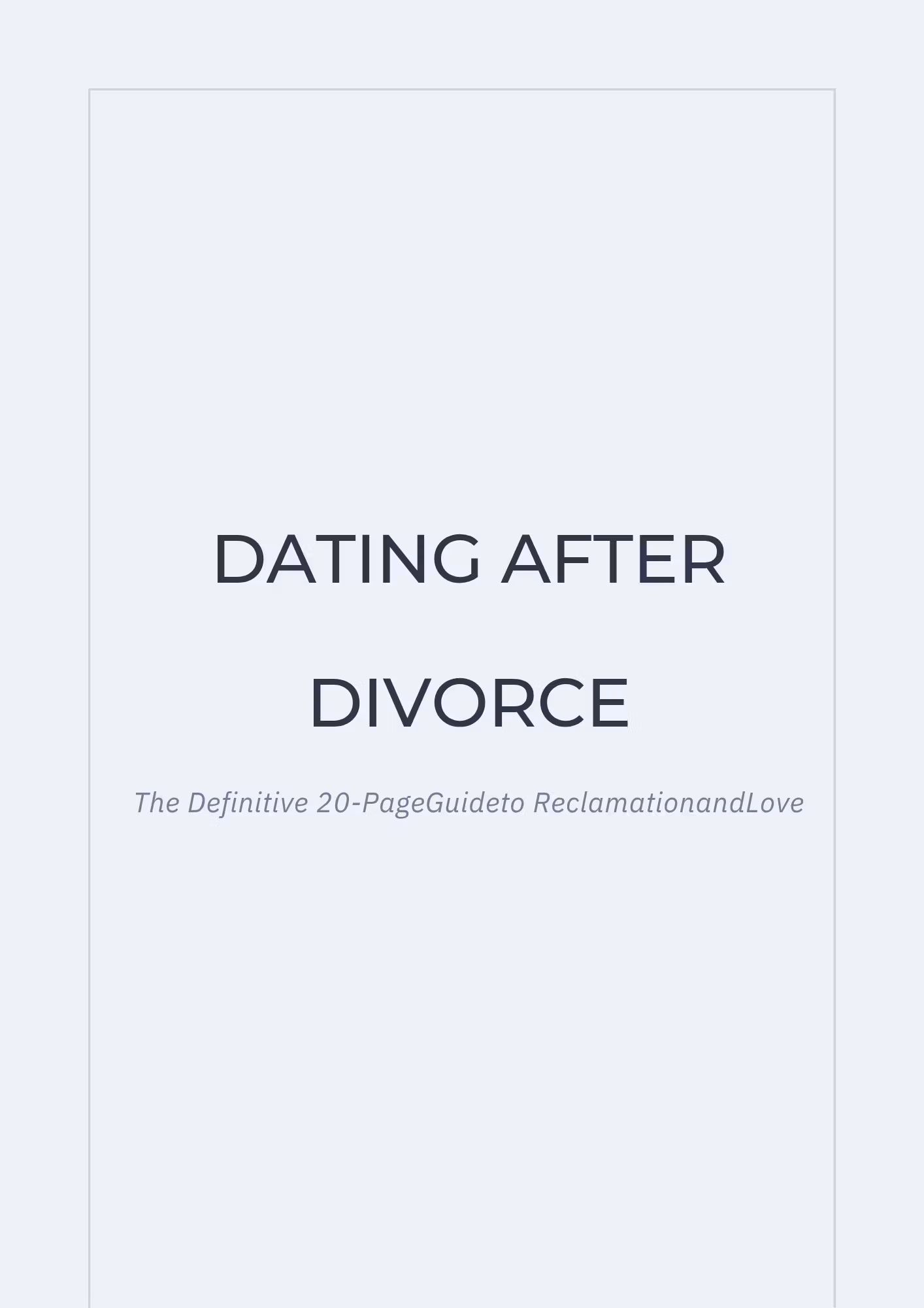 Dating After Divorce