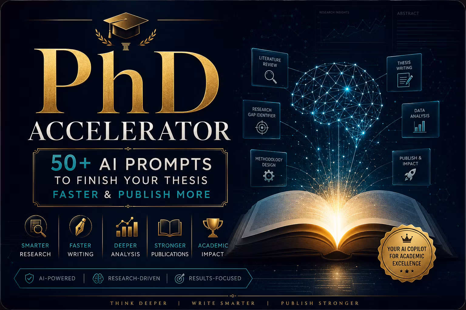 PhD Accelerator: 50+ AI Prompts to Finish Your Thesis Faster & Publish More
