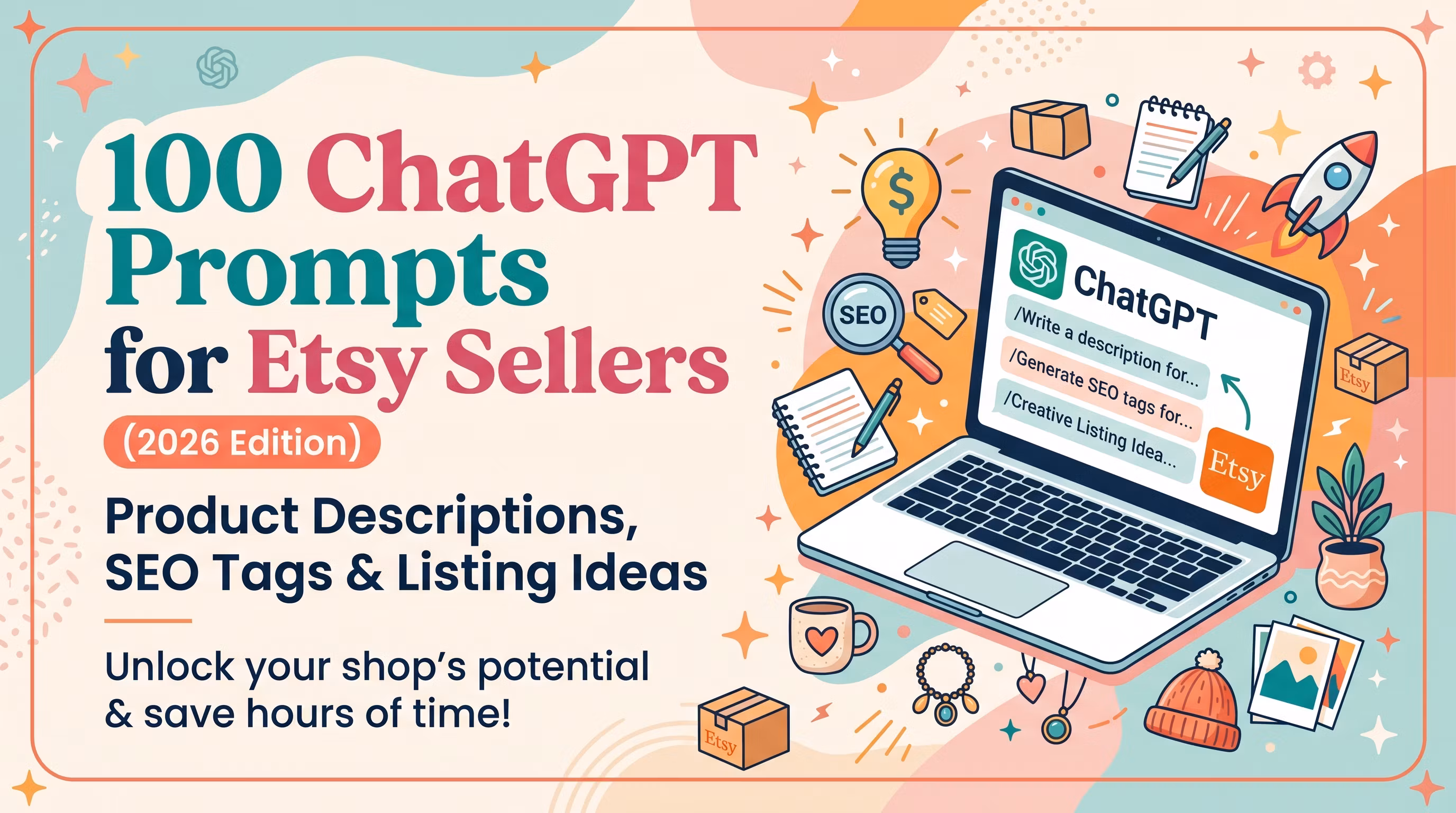 100 ChatGPT Prompts for Etsy Sellers (2026) – Product Descriptions, SEO Tags & L