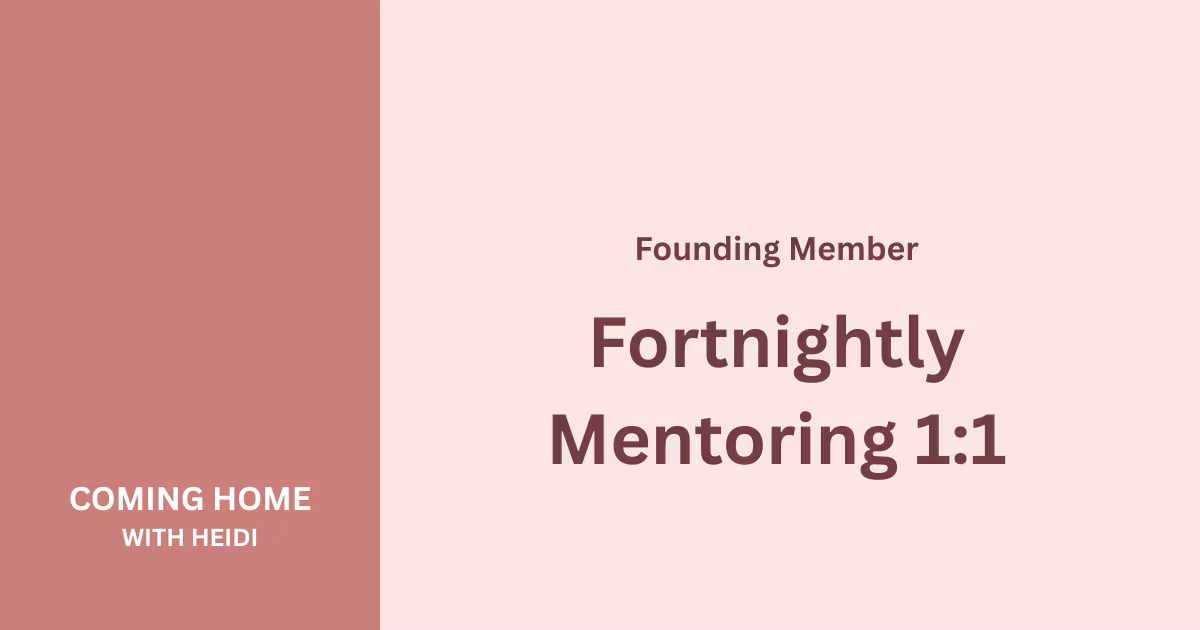Fortnightly Mentoring 1:1 — Founding Member (limited spots left)