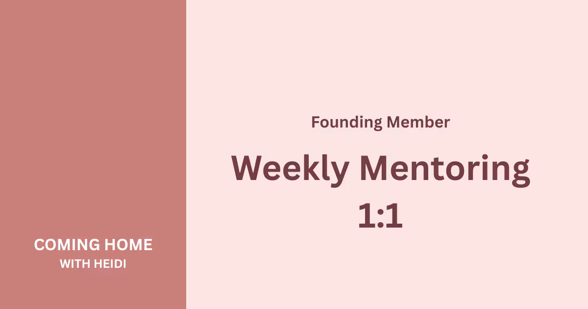 Weekly Mentoring 1:1 — Founding Member (limited spots left)