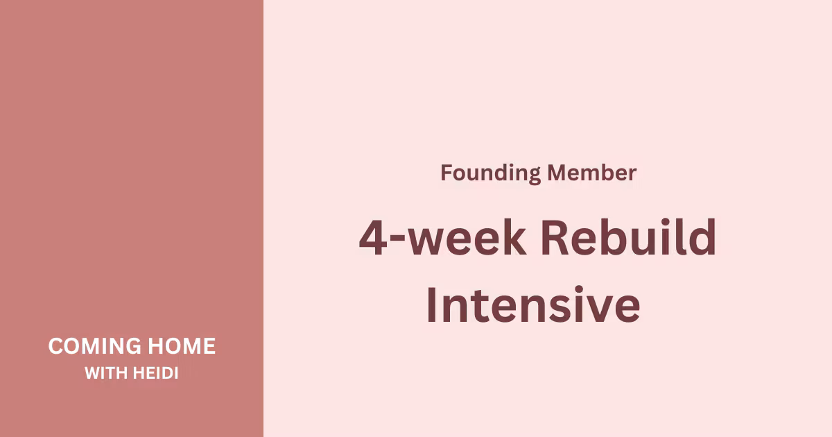 4-Week Rebuild Intensive