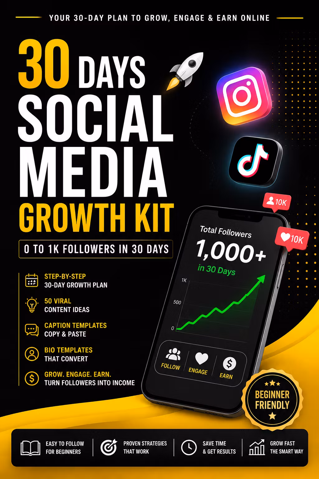 0 to 1K Followers in 30 Days – Beginner Guide