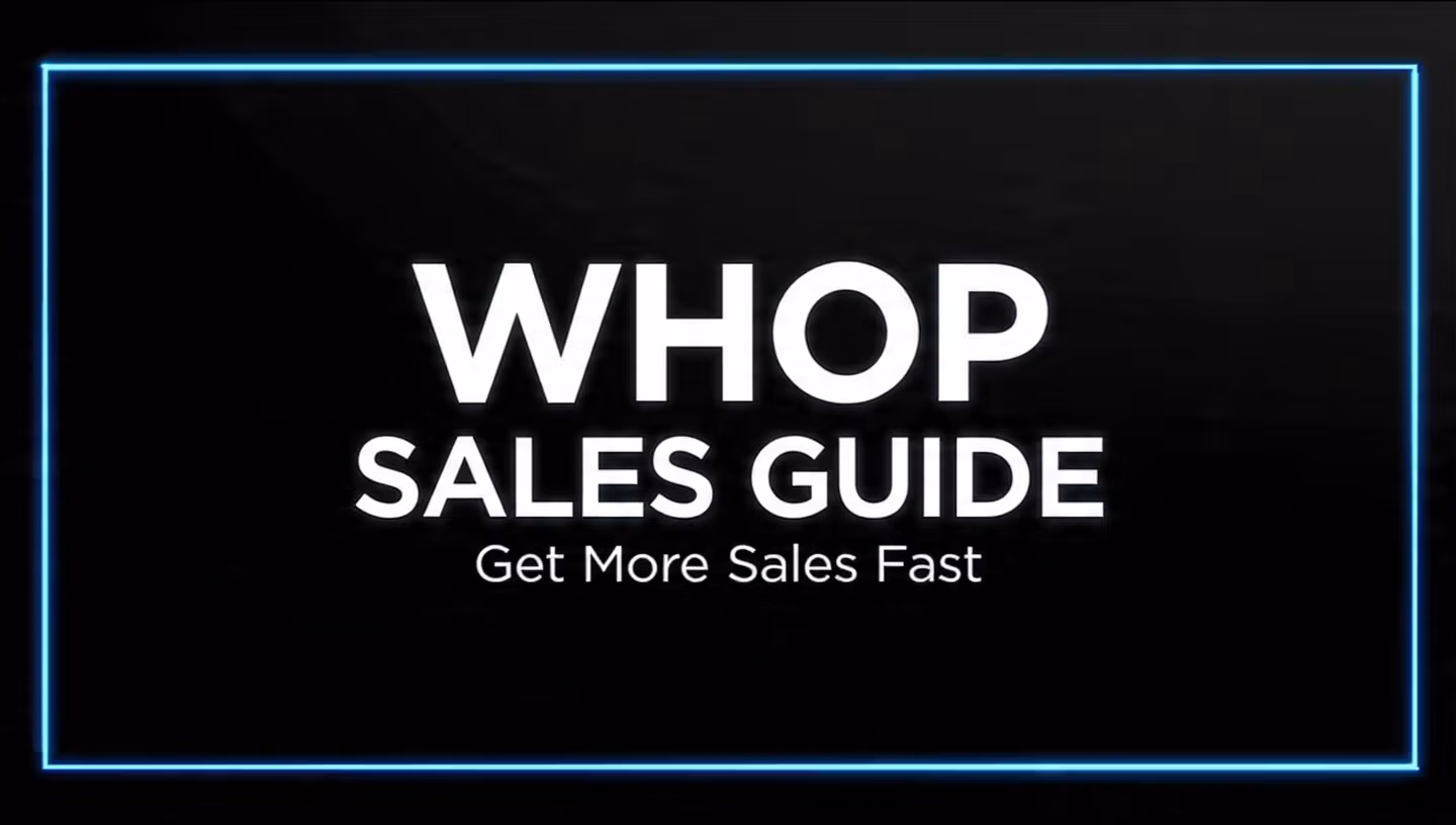 The Whop Sales System: $0 to Your First $1,000