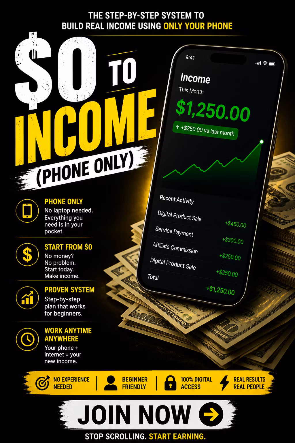 $0 to income (phone only)