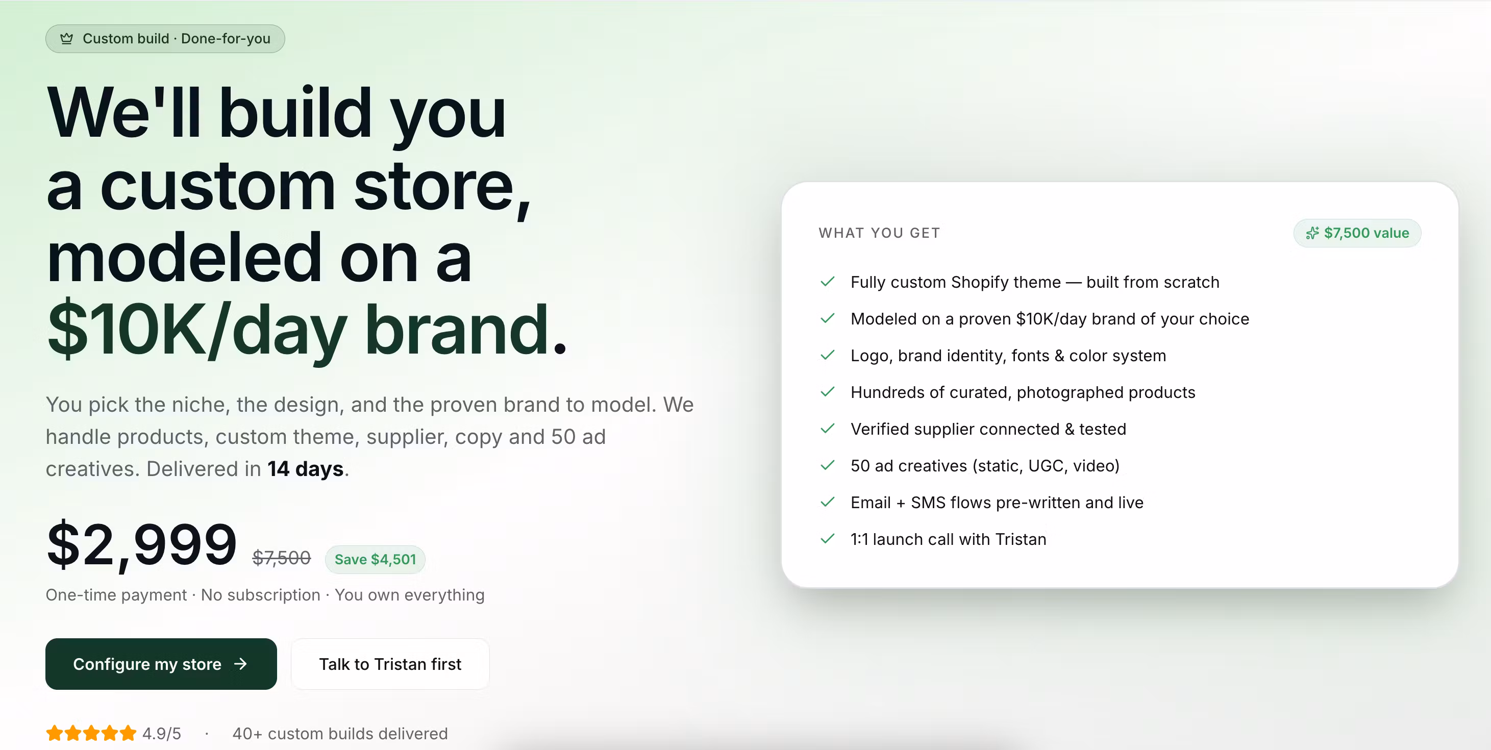Custom Prebuilt Store — Done-for-You Build