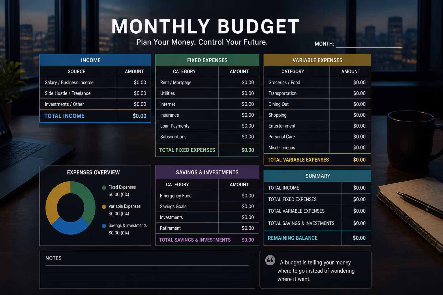 Budget Sheet Pro