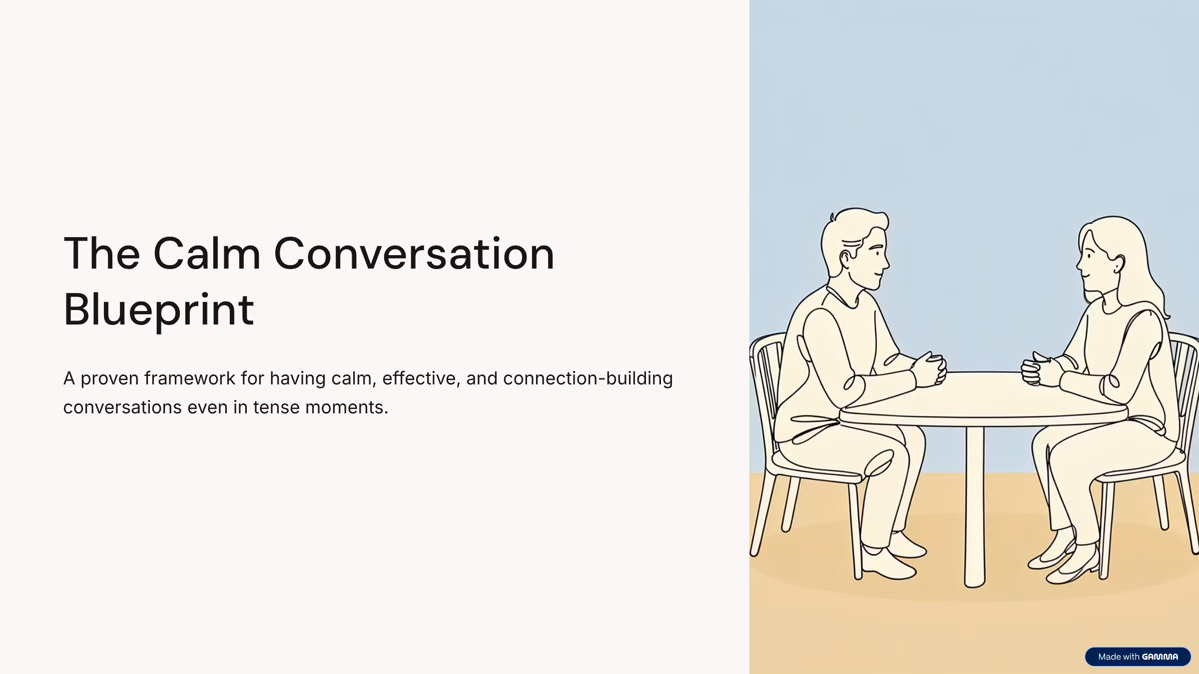 The Calm Conversation Blue-print