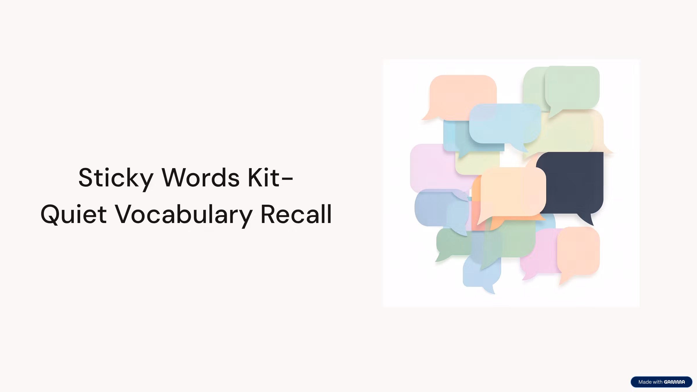 Sticky Words Kit-Quiet vocabulary recall
