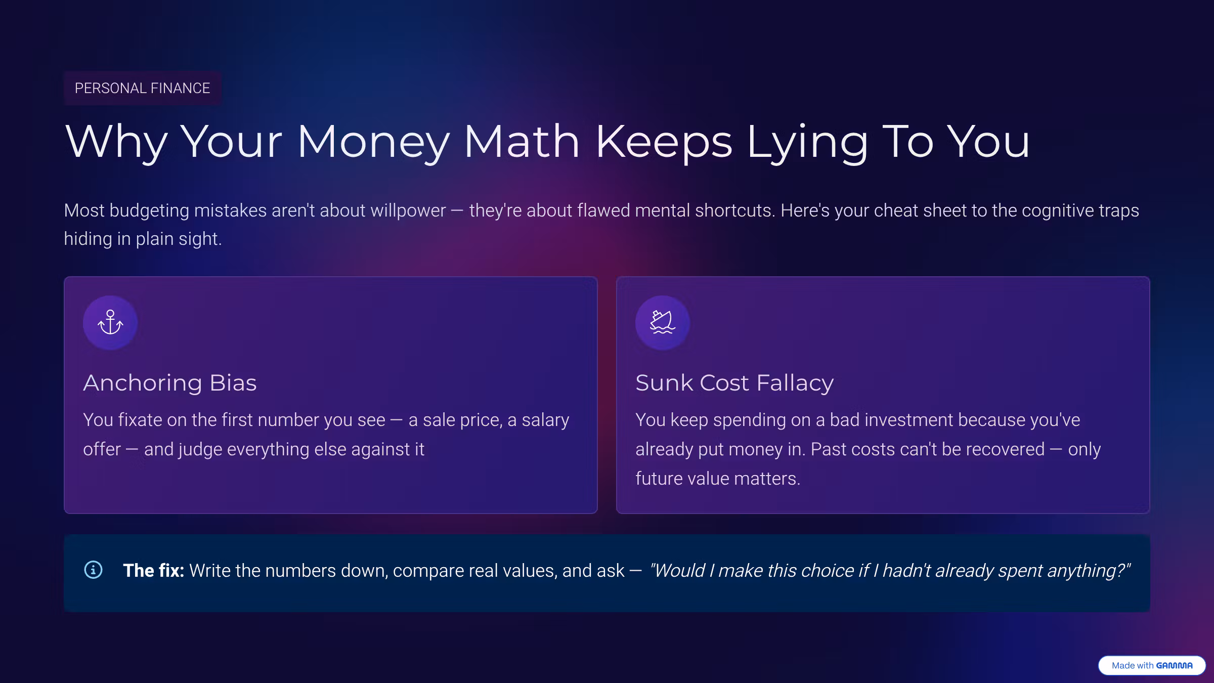 Why Your Money Math Keeps Lying To You Cheat Sheet