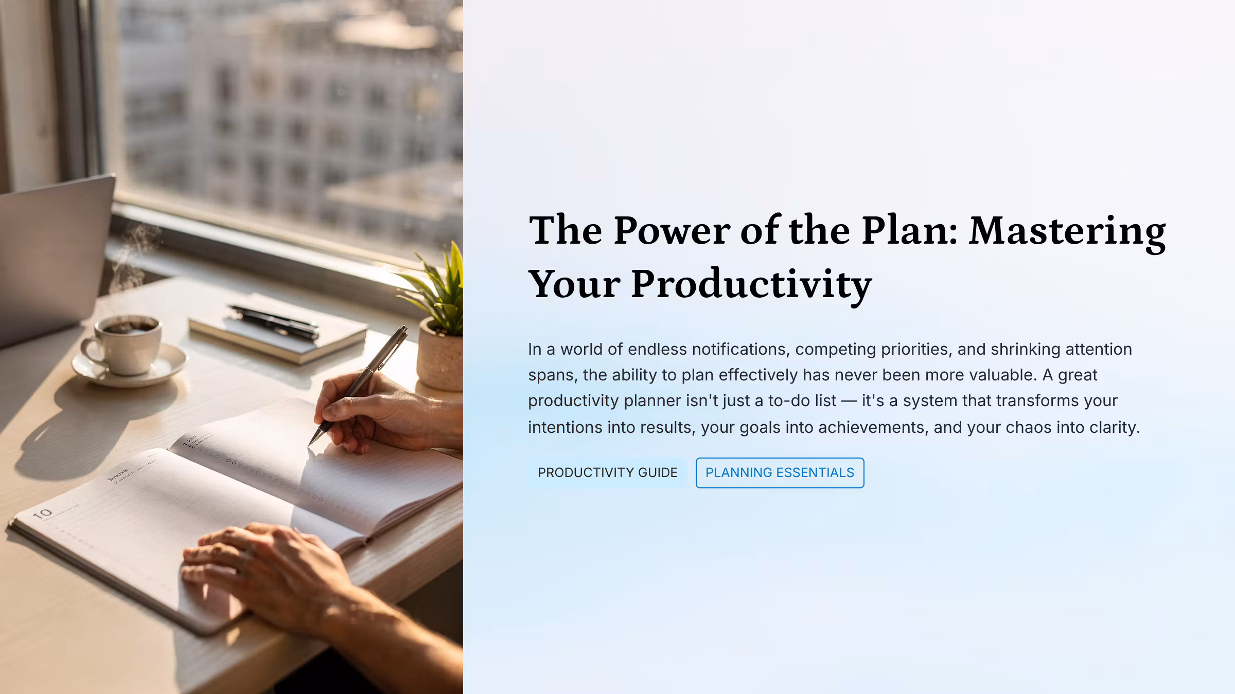 The Power of the Plan: Mastering Your Productivity
