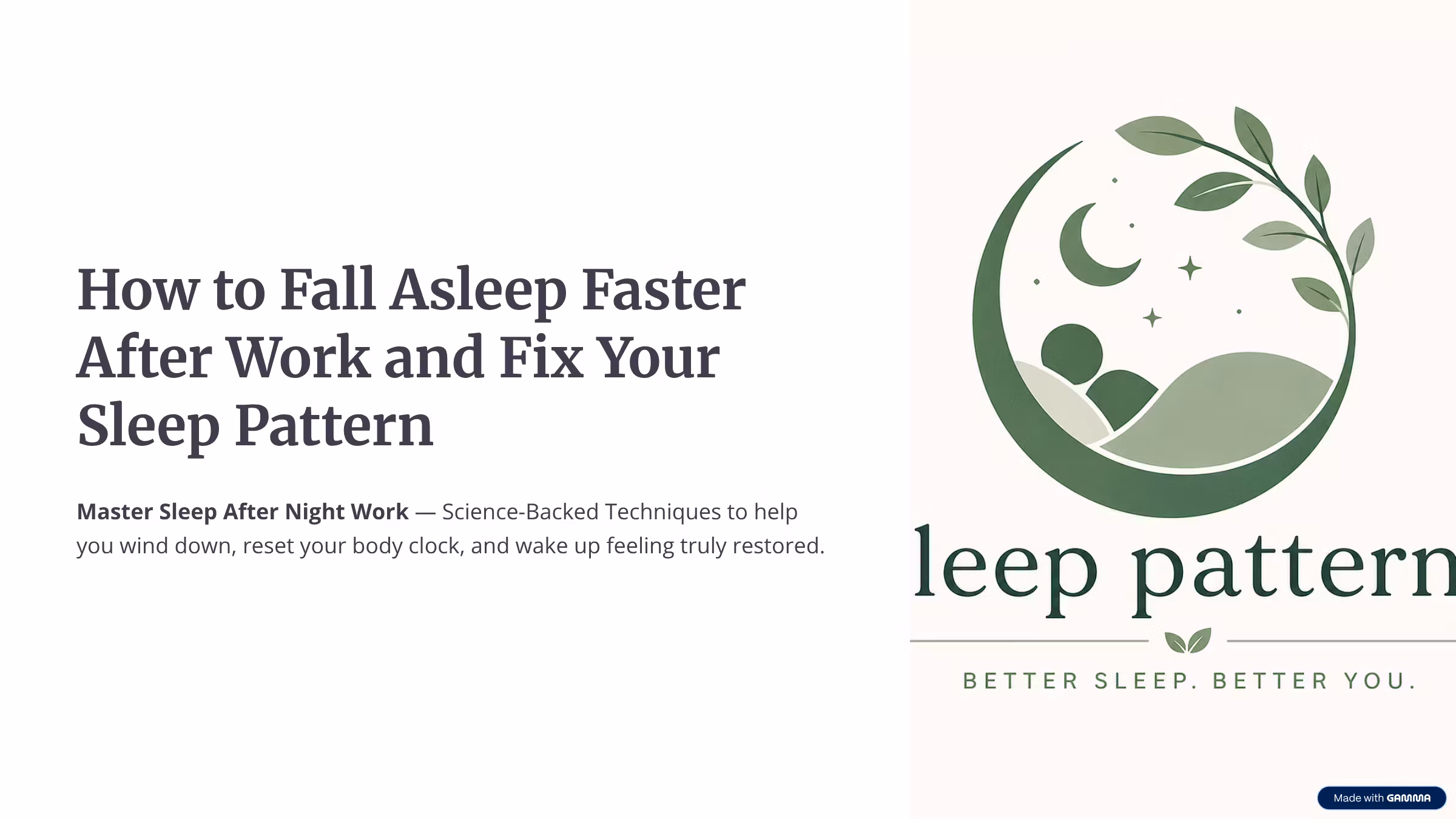 How to Fall Asleep Faster After Work and Fix Your Sleep Pattern