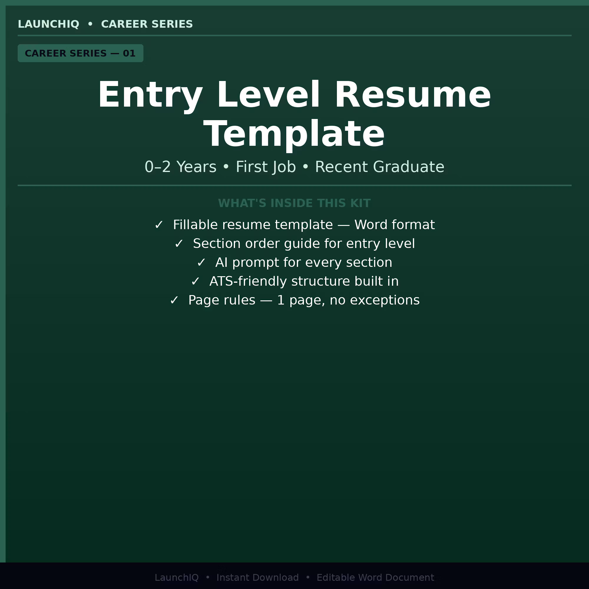 Entry Level Resume Template