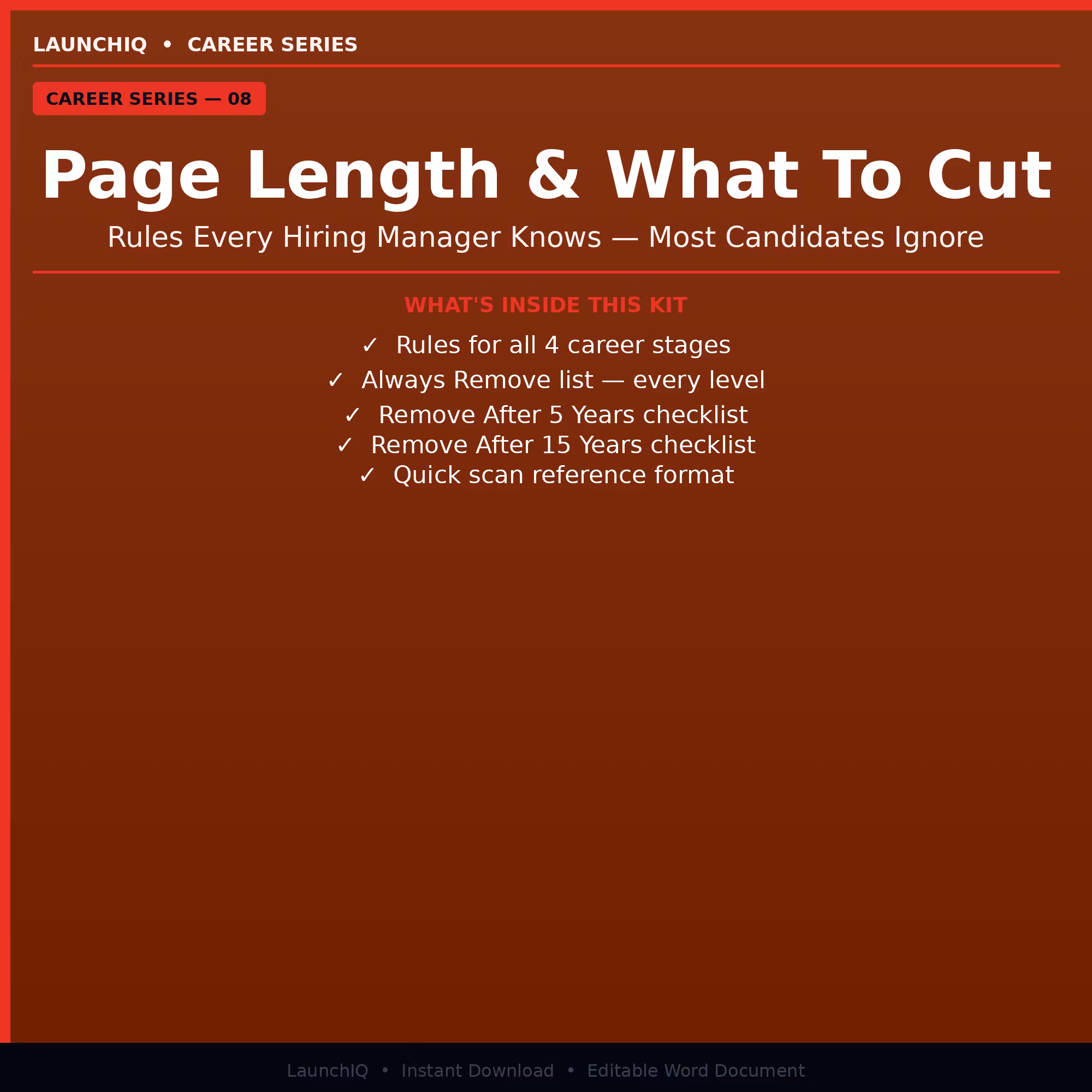 Resume Page Length Rules