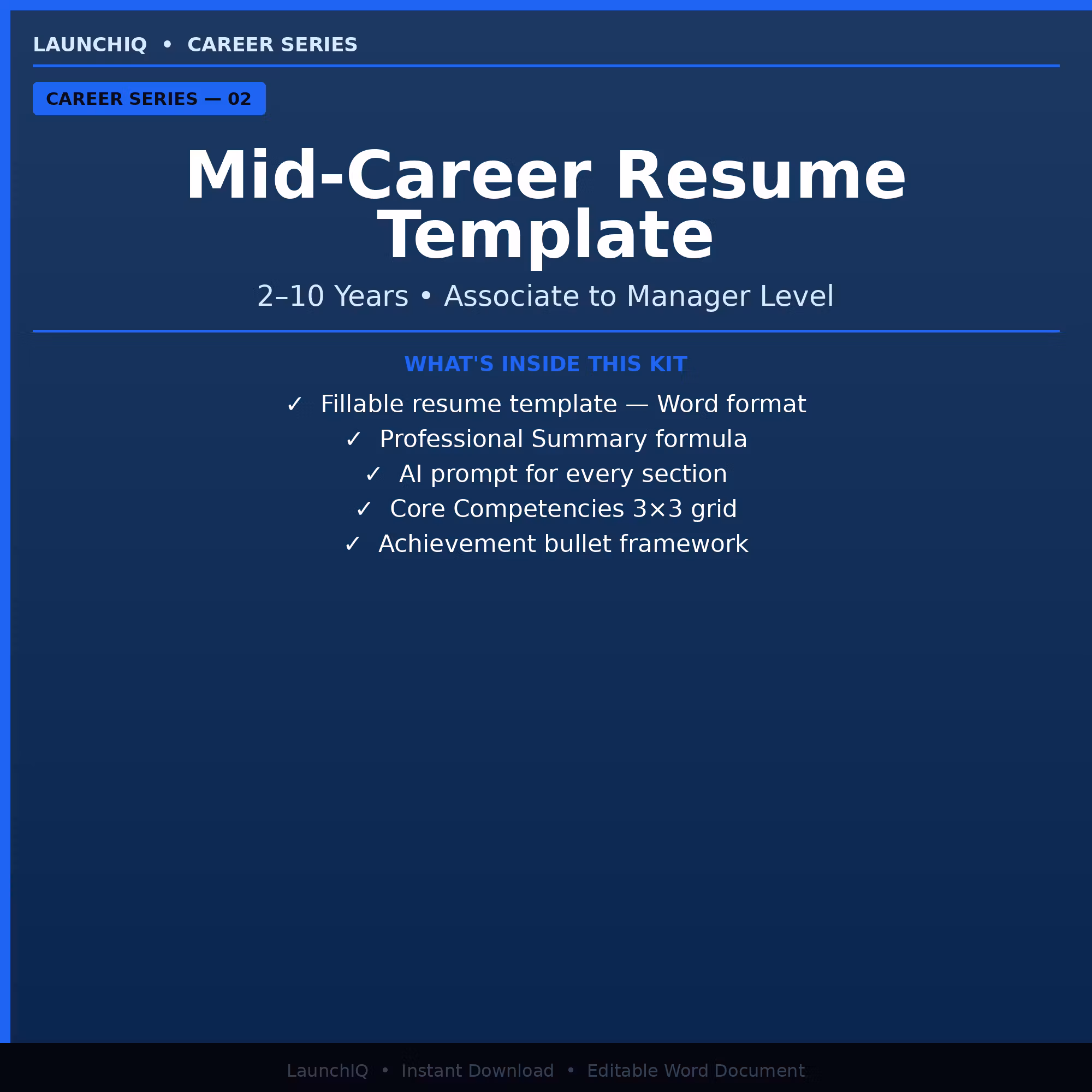 Mid-Career Resume Template