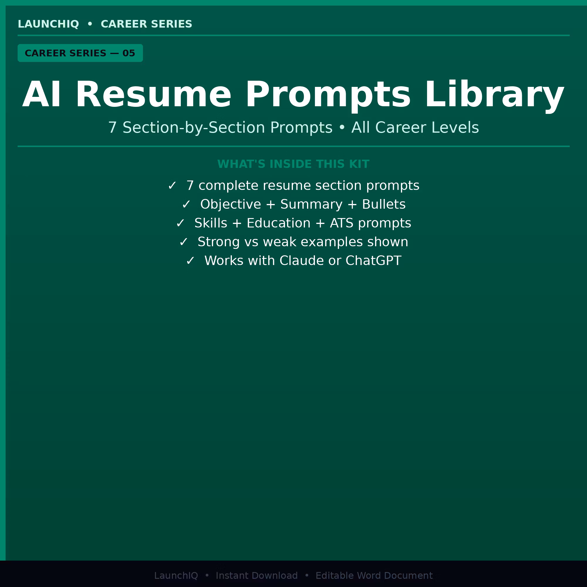 AI Resume Prompts Library