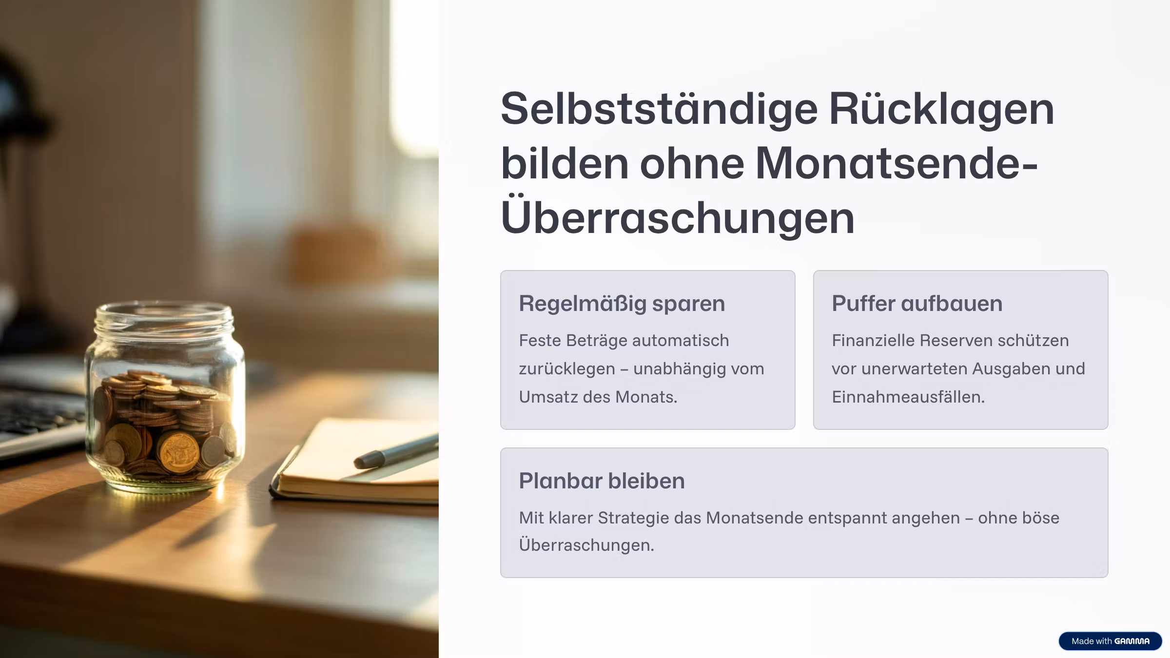  Selbstständige Rücklagen bilden ohne Mo