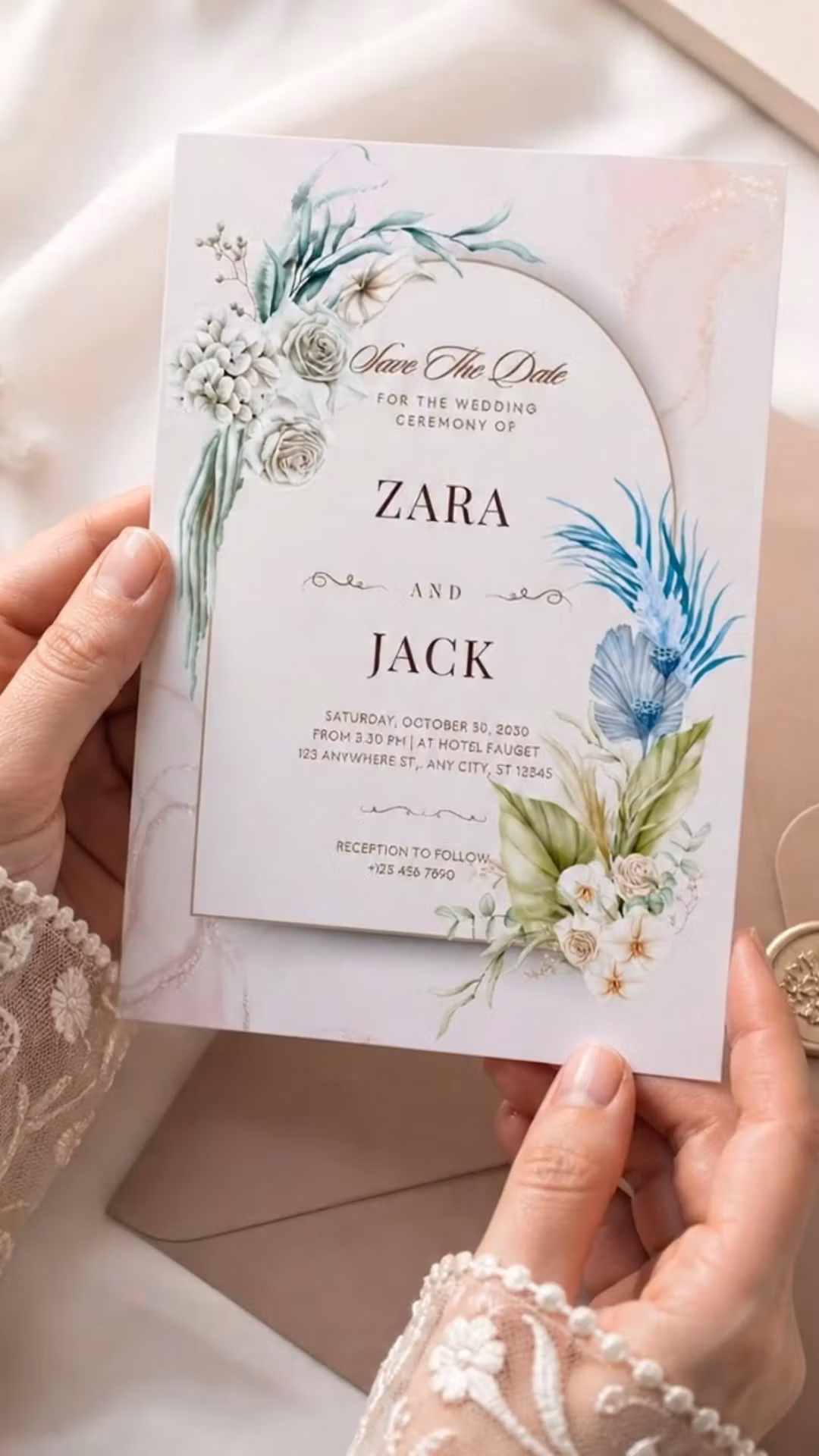 Wedding Invitation Template (Editable Canva, Instant Download)