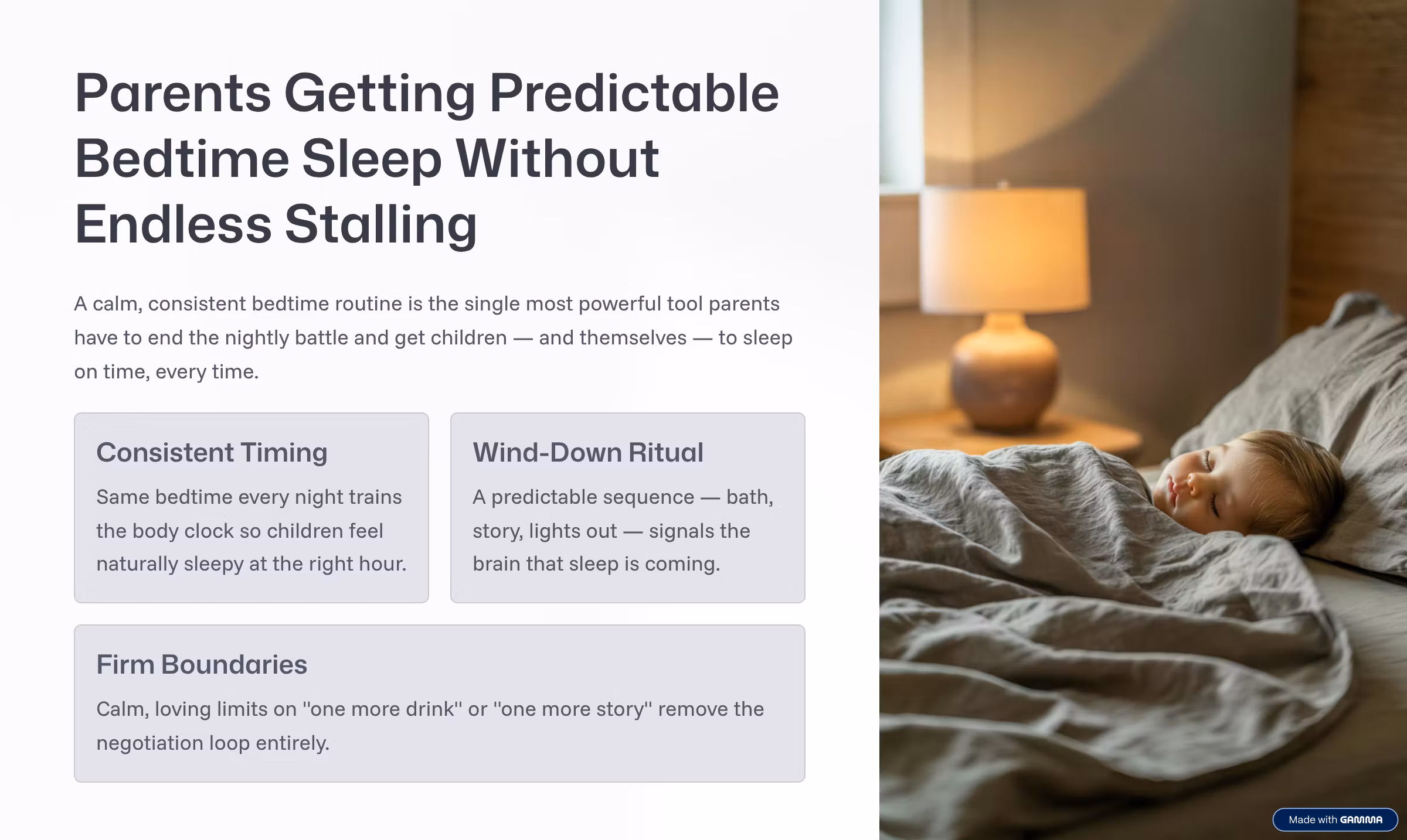 Predictable Bedtime Without Stalling
