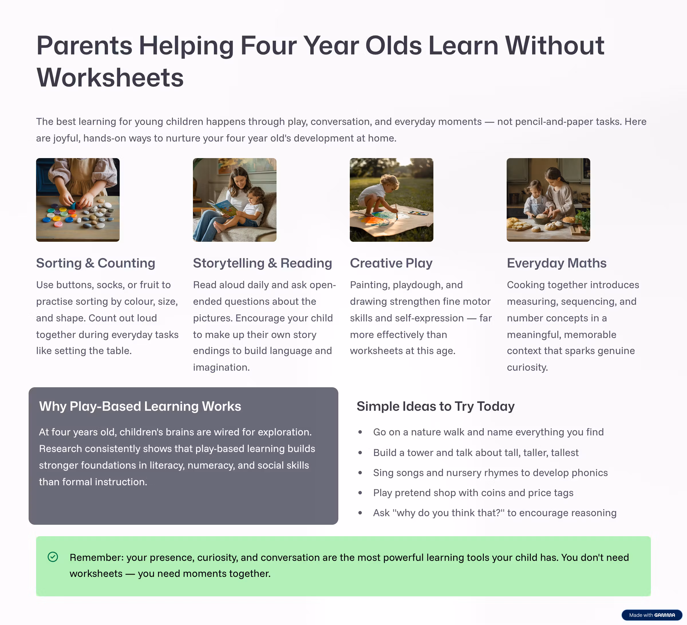 Parents Helping Four Year Olds Learn