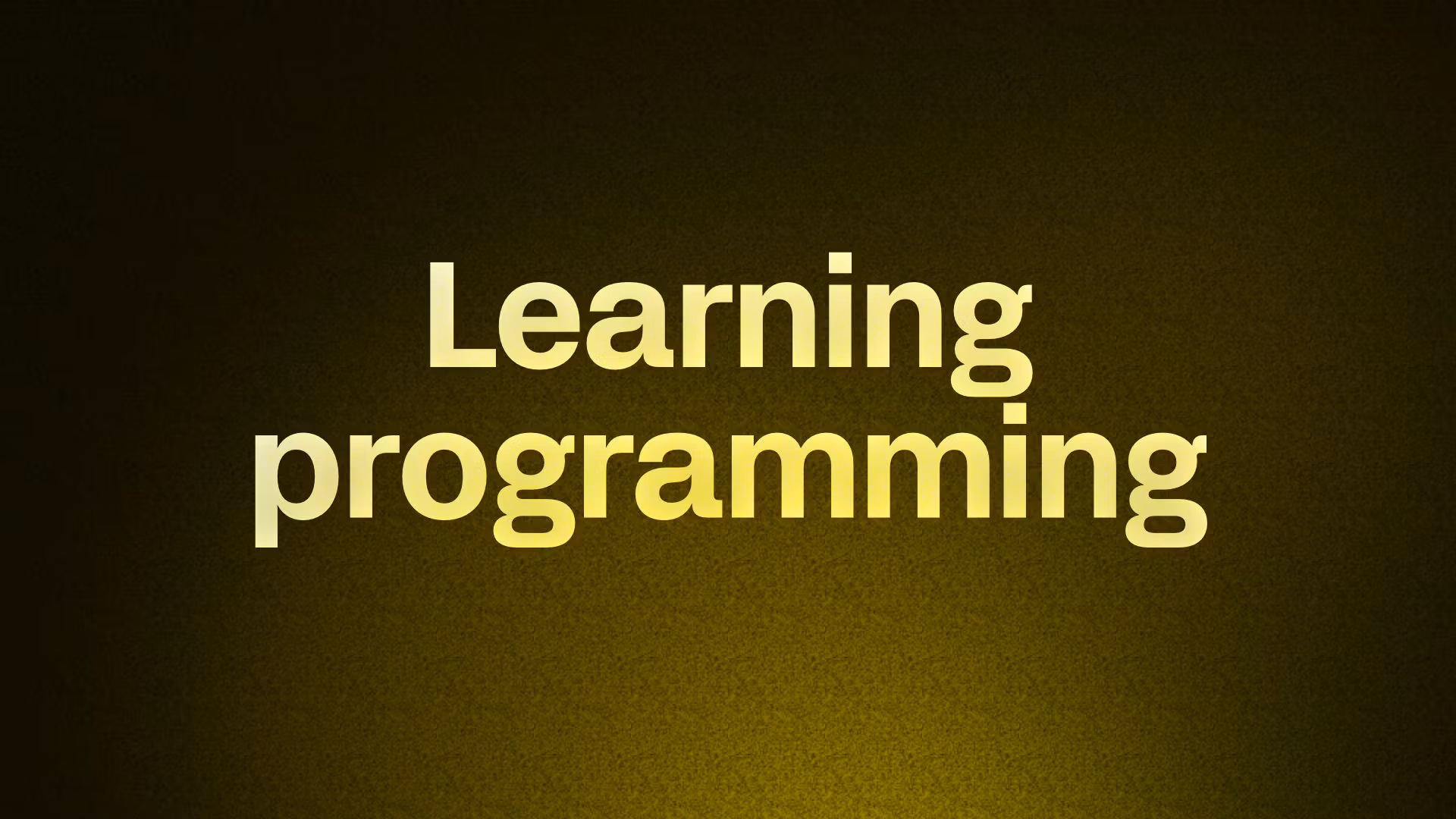 Learning programming