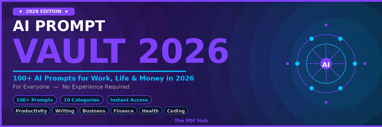 AI Prompt Vault 2026:100+ AI Prompts for Work, Life & Money in 2026