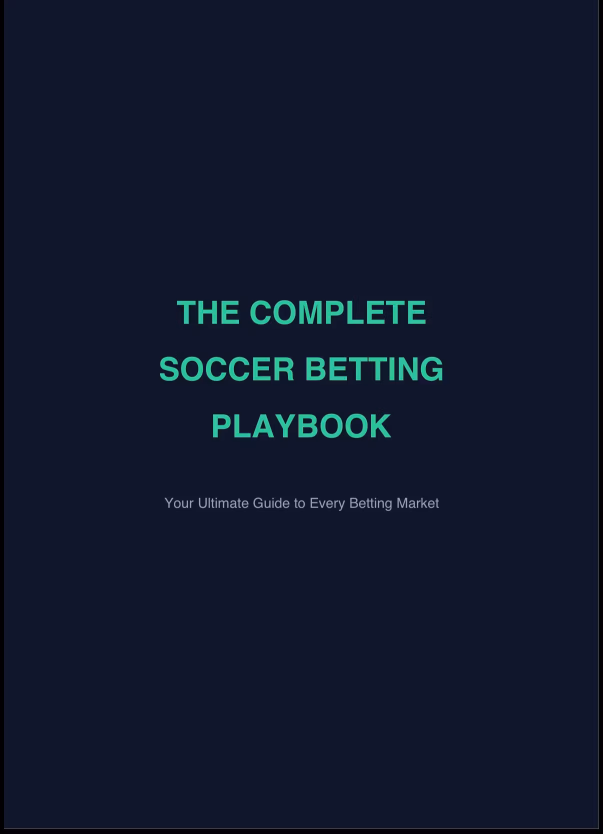 SOCCER BETTING GUIDE FOR BEGINNERS