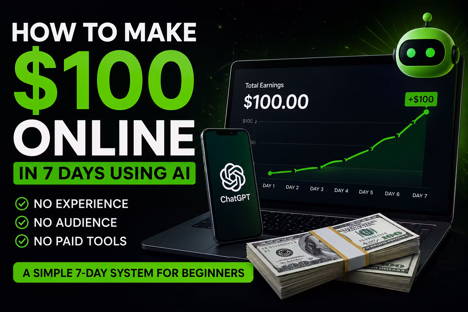 From Zero to First $100 Online Using AI (7-Day System)