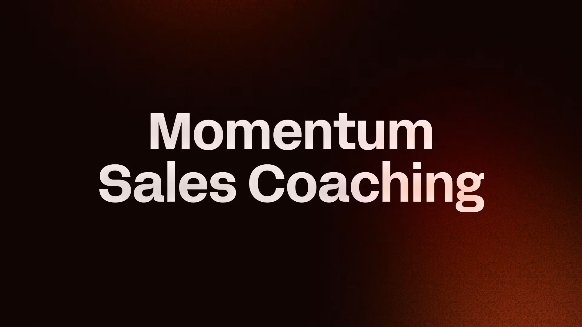Momentum Sales Coaching