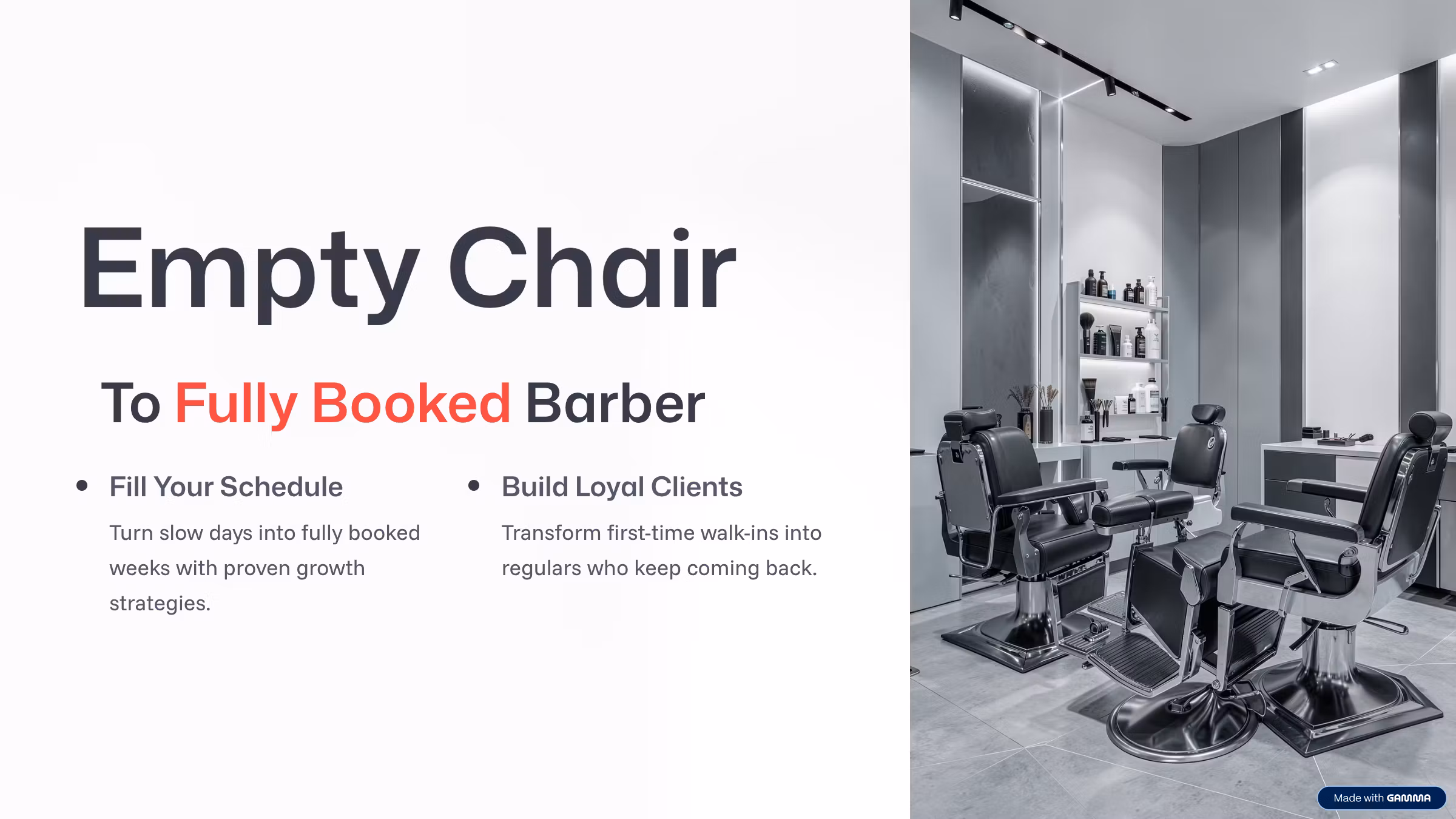 Empty Chair To Fully Booked Barber