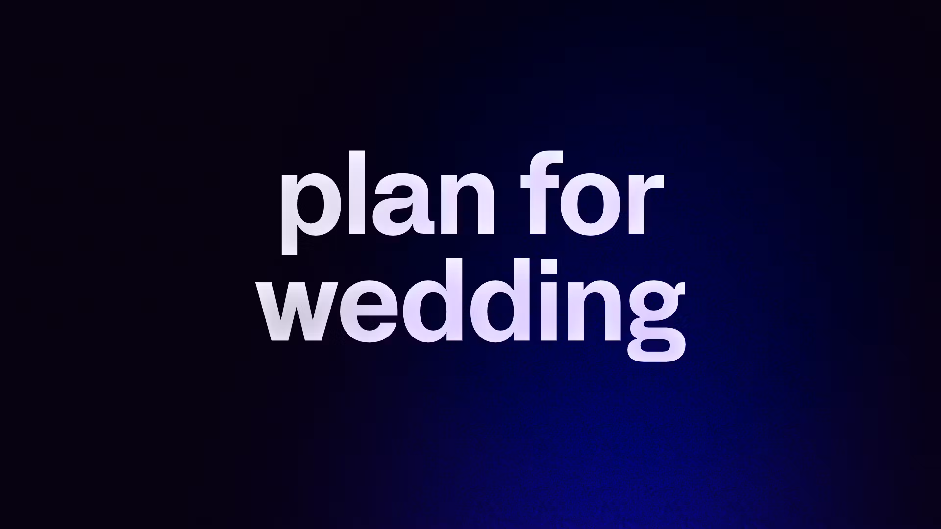 plan for wedding