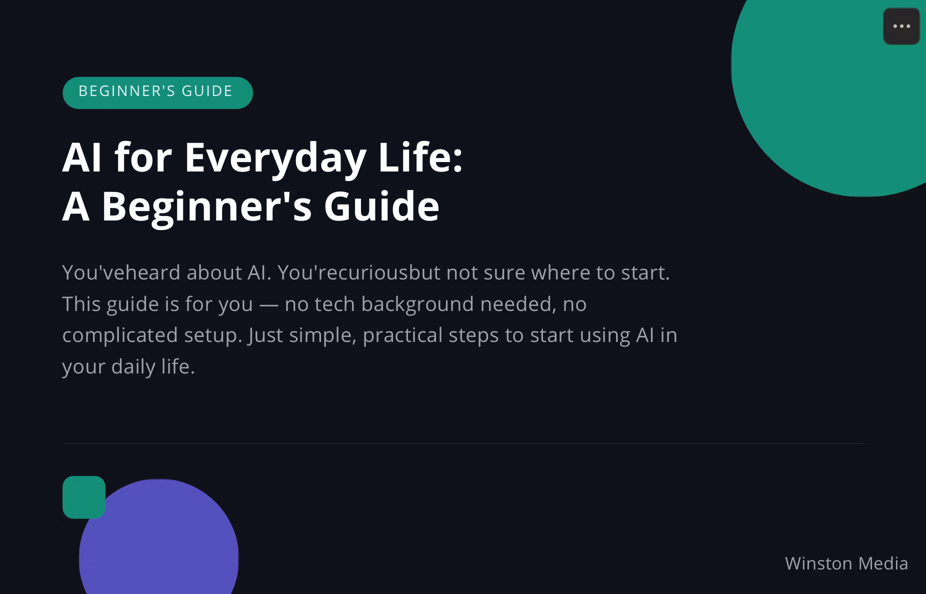 AI for Everyday Life: The Beginner's Guide