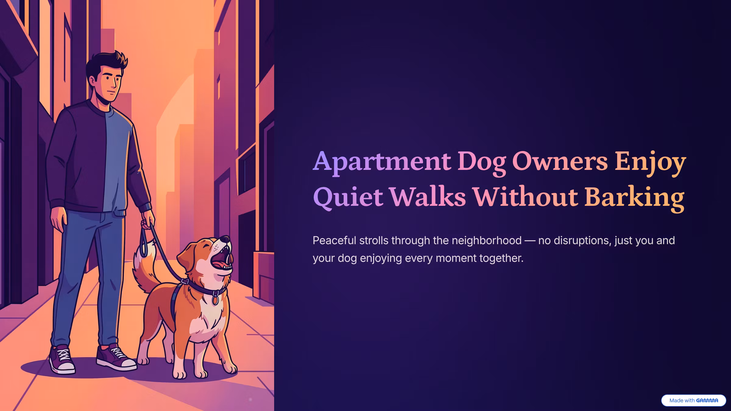 Apartment Dog Owners Enjoy Quiet Walks Without Barking